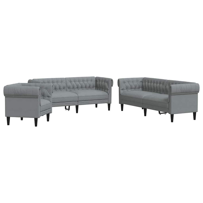 Set de canapea 3 pcs Gri deschis țesătură - WALTI WALTI