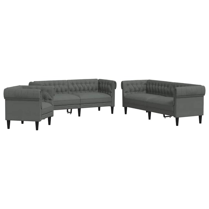 Set de canapea 3 pcs Gri închis țesătură - WALTI WALTI