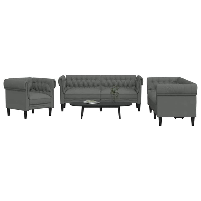 Set de canapea 3 pcs Gri închis țesătură - WALTI WALTI