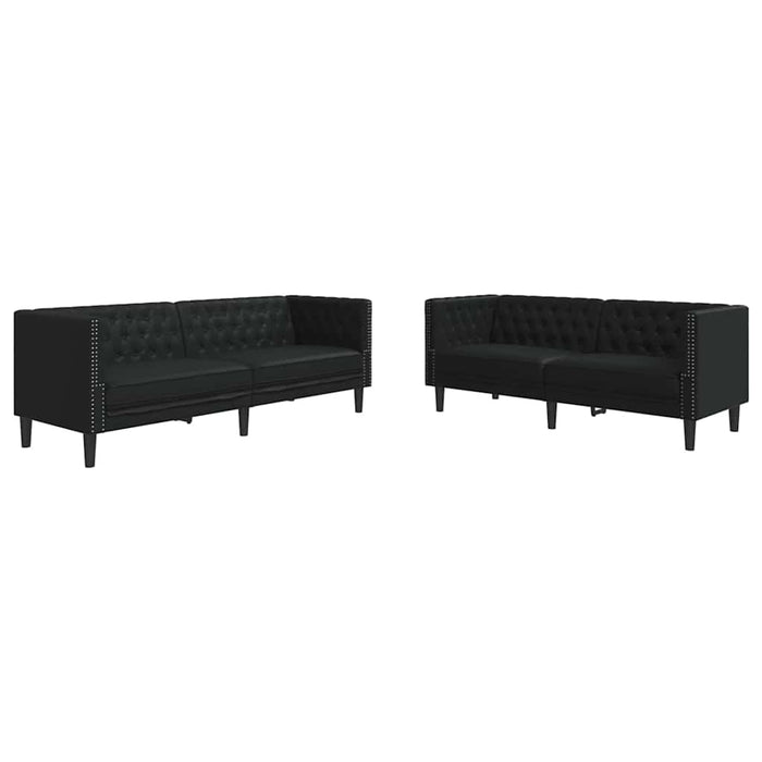 Canapea pentru living 2 pcs Negru 194 x 74,5 x 70,5 cm WALTI