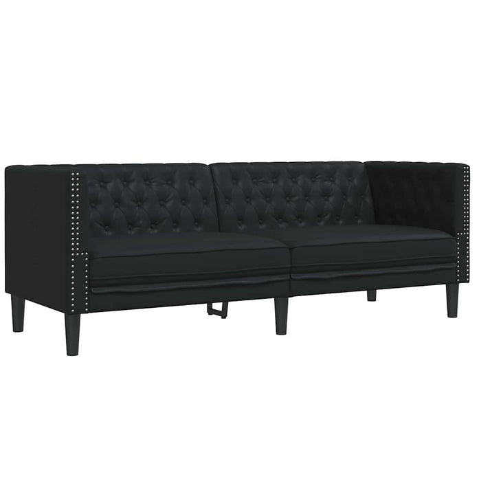 Canapea pentru living 2 pcs Negru 194 x 74,5 x 70,5 cm WALTI