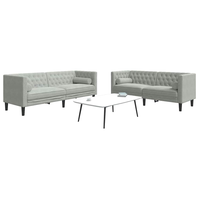 Canapea pentru living 2 pcs Gri deschis 194 x 74,5 x 70,5 cm - WALTI WALTI