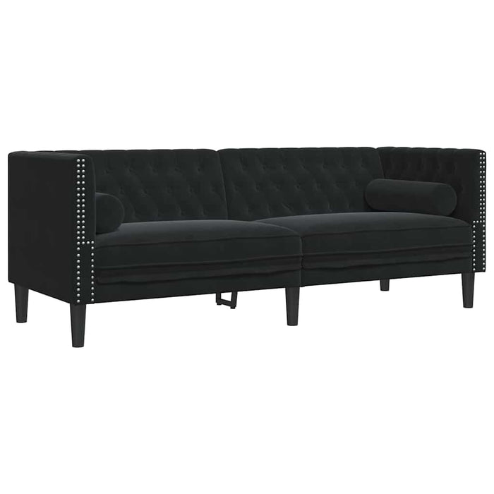 Canapea pentru living 2 pcs Negru 194 x 74,5 x 70,5 cm Catifea - WALTI WALTI