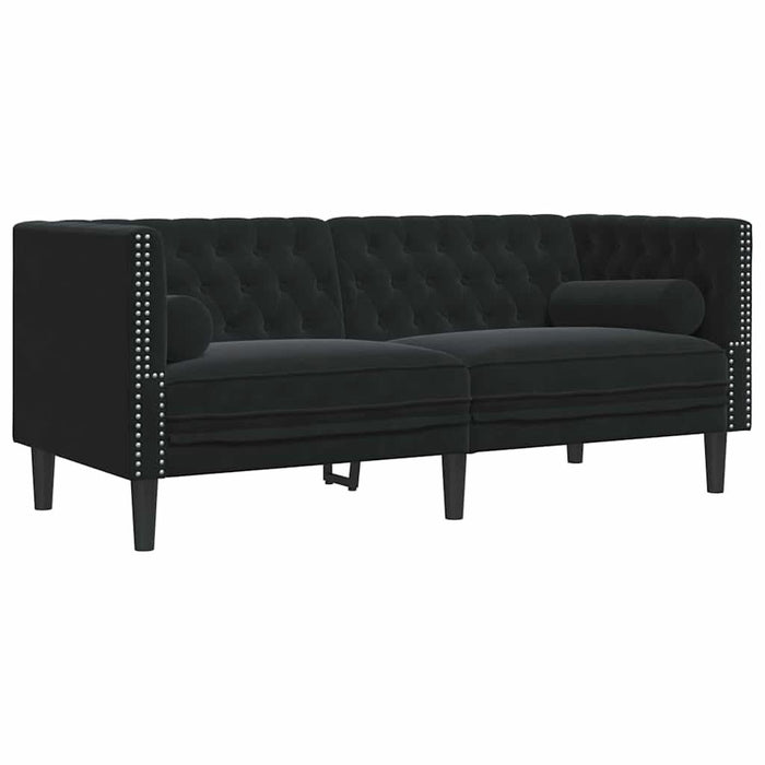 Canapea pentru living 2 pcs Negru 194 x 74,5 x 70,5 cm Catifea - WALTI WALTI