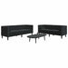 Canapea pentru living 2 pcs Negru 194 x 74,5 x 70,5 cm Catifea - WALTI WALTI
