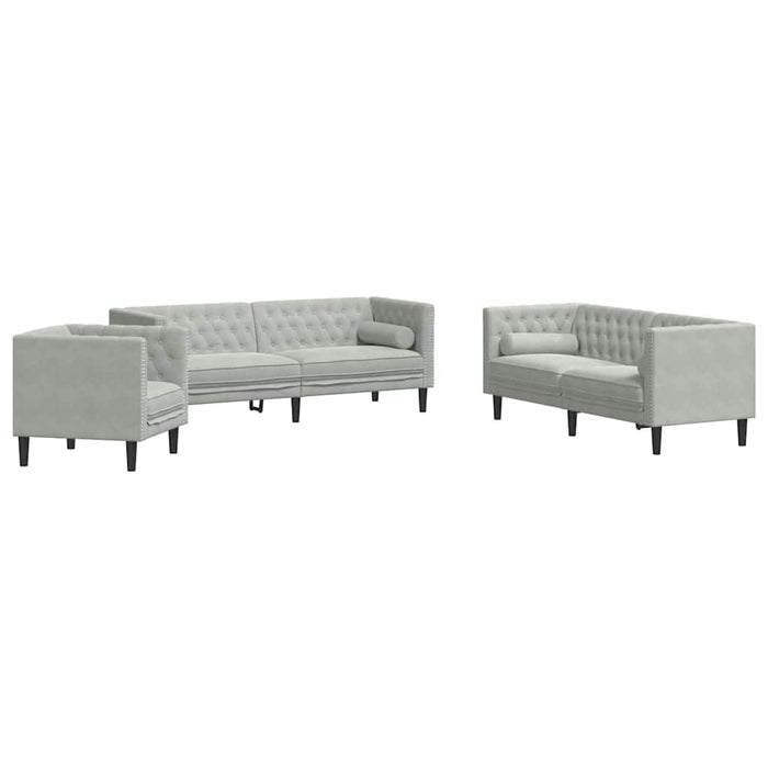 Canapea pentru living 3 pcs Gri deschis 194 x 74,5 x 70,5 cm - WALTI WALTI