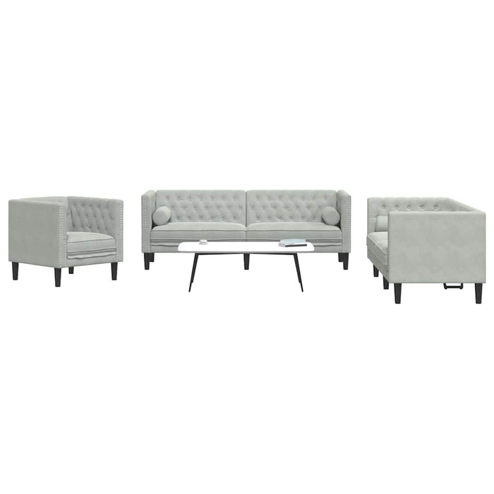 Canapea pentru living 3 pcs Gri deschis 194 x 74,5 x 70,5 cm - WALTI WALTI