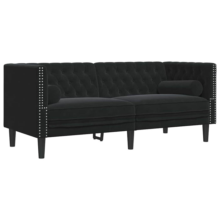 Canapea pentru living 3 pcs Negru 194 x 74,5 x 70,5 cm Catifea WALTI