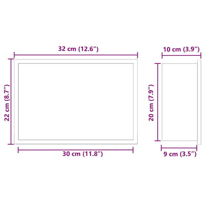 Nisă de Duș Alb 30 x 20 x 9,5 cm Oţel inoxidabil - WALTI WALTI