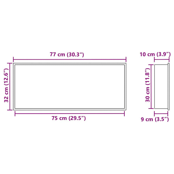 Nisă de Duș Alb 75 x 30 x 9,5 cm Oţel inoxidabil - WALTI WALTI