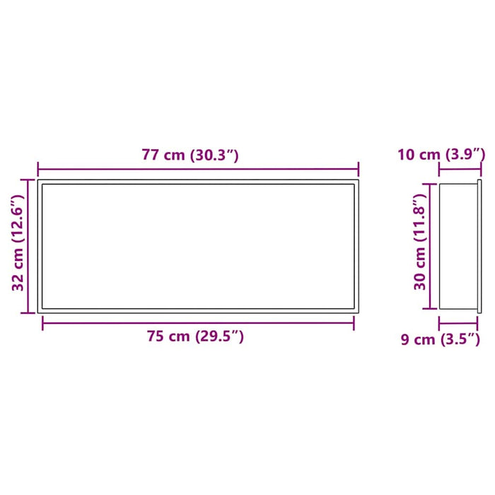 Nisă de Duș Argintiu 75 x 30 x 9.5 cm Oţel inoxidabil - WALTI WALTI