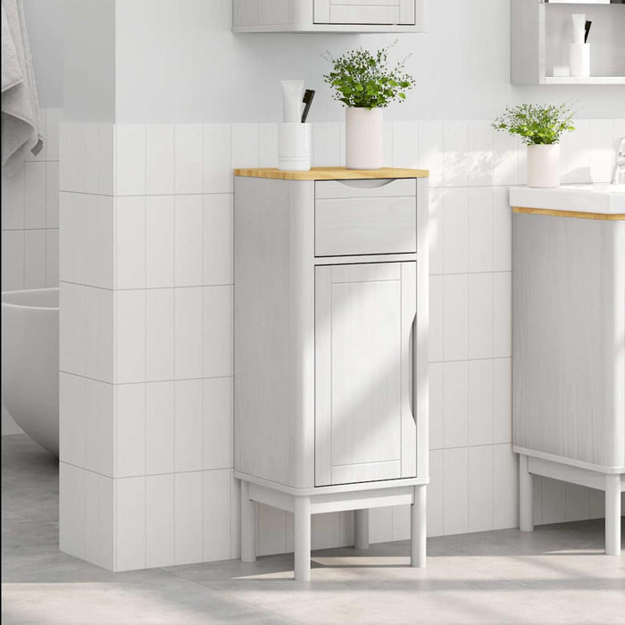 Dulap de Baie cu sertar Alb 35 x 30 x 85 cm Lemn de pin masiv - WALTI WALTI