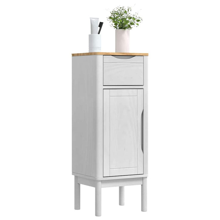 Dulap de Baie cu sertar Alb 35 x 30 x 85 cm Lemn de pin masiv - WALTI WALTI
