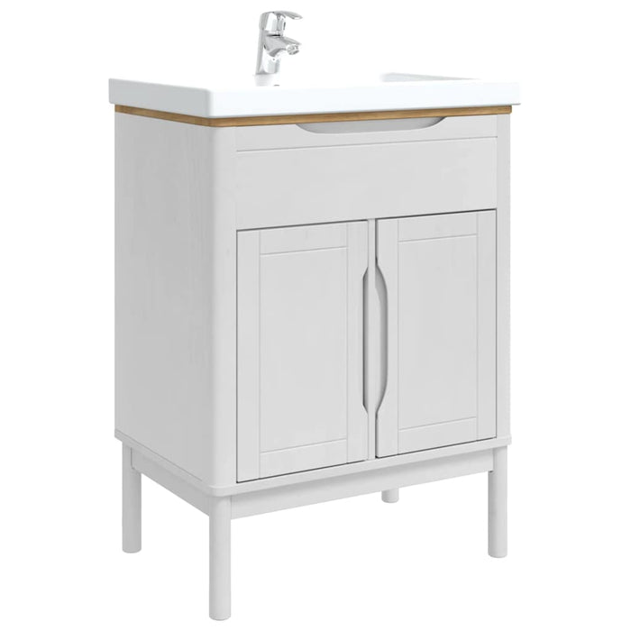 Dulap pentru Chiuveta de Baie cu raft FLORO Alb 60 x 40 x 80 cm - WALTI WALTI