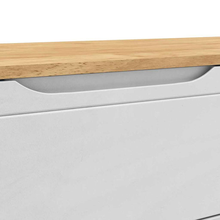 Bancă de hol cu sertar Alb 115 x 40 x 45 cm Lemn de pin masiv - WALTI WALTI