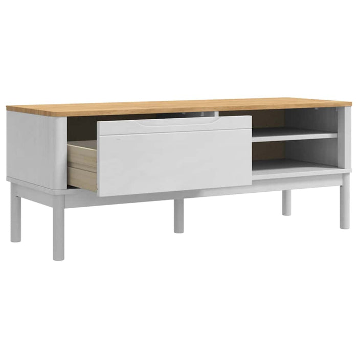 Bancă de hol cu sertar Alb 115 x 40 x 45 cm Lemn de pin masiv - WALTI WALTI