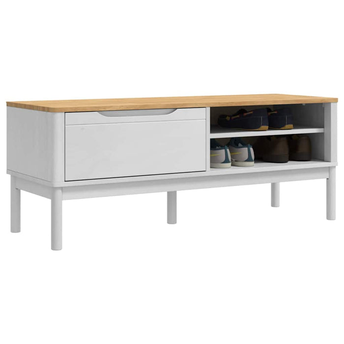 Bancă de hol cu sertar Alb 115 x 40 x 45 cm Lemn de pin masiv - WALTI WALTI