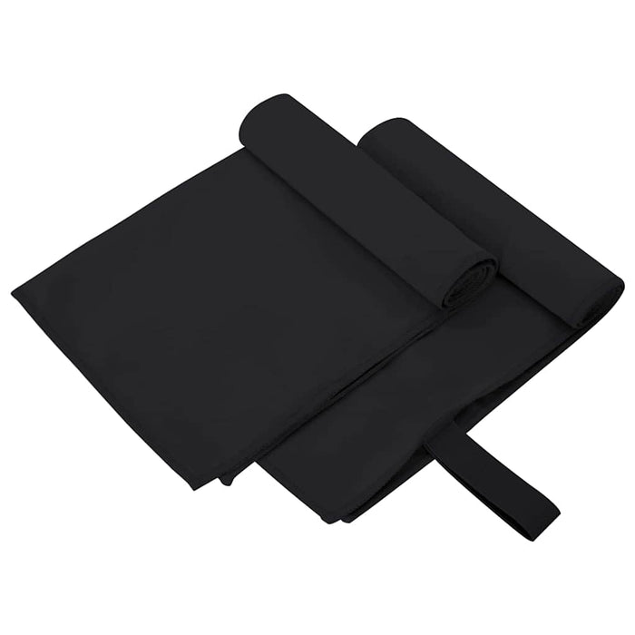 Prosoape Sport 2 pcs Negru 50 x 30 cm Poliester și poliamidă - WALTI WALTI