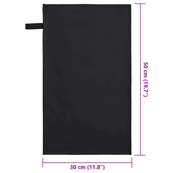 Prosoape Sport 2 pcs Negru 50 x 30 cm Poliester și poliamidă - WALTI WALTI