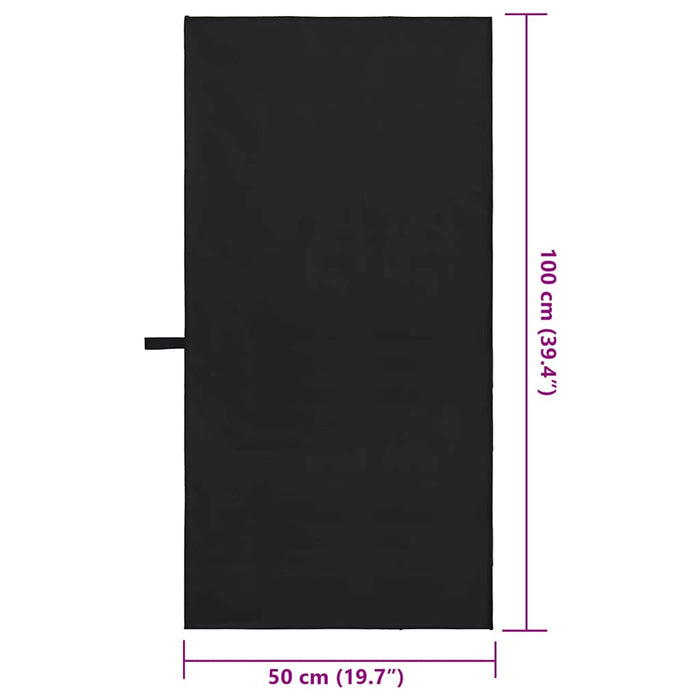 Prosoape Sport 2 pcs Negru 100 x 50 cm Poliester și poliamidă - WALTI WALTI
