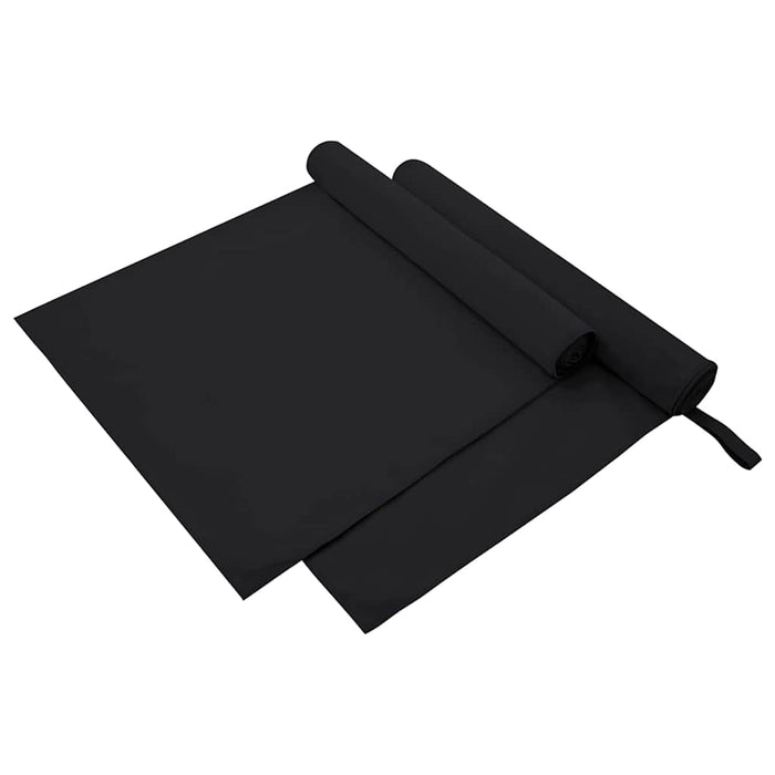 Prosoape Sport 2 pcs Negru 180 x 90 cm Poliester și poliamidă - WALTI WALTI