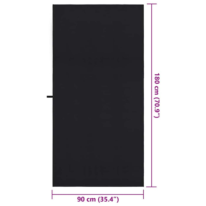 Prosoape Sport 2 pcs Negru 180 x 90 cm Poliester și poliamidă - WALTI WALTI