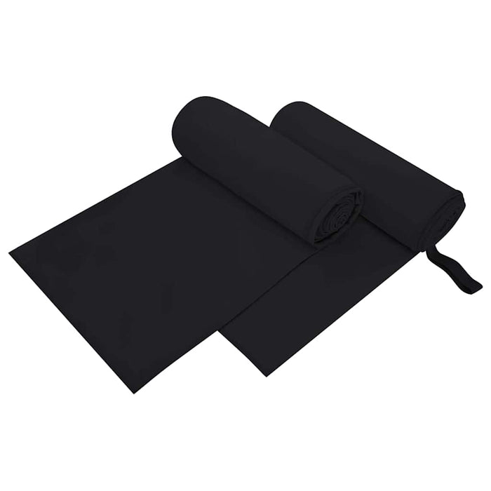 Prosoape Sport 2 pcs Negru 200 x 100 cm Poliester și poliamidă - WALTI WALTI
