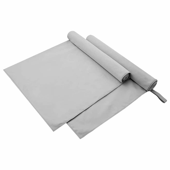 Prosoape Sport 2 pcs Gri 180 x 90 cm Poliester și poliamidă - WALTI WALTI