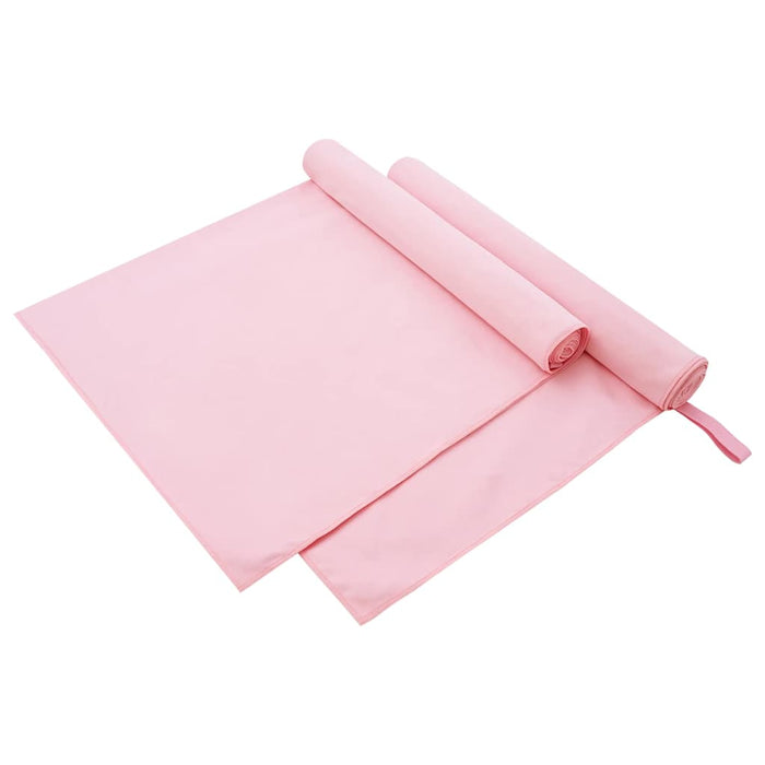 Prosoape Sport 2 pcs Roz 180 x 90 cm Poliester și poliamidă - WALTI WALTI