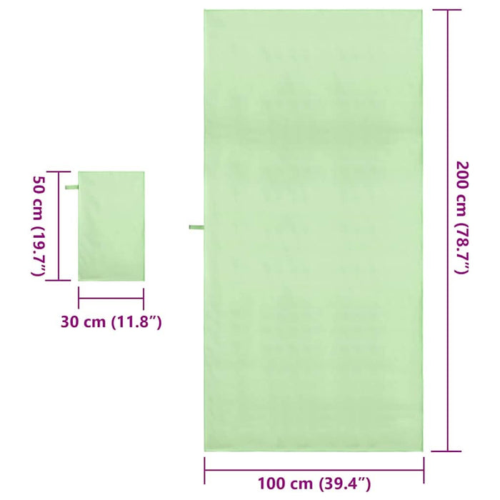Set de Prosoape Sport 2 pcs Verde țesătură - WALTI WALTI