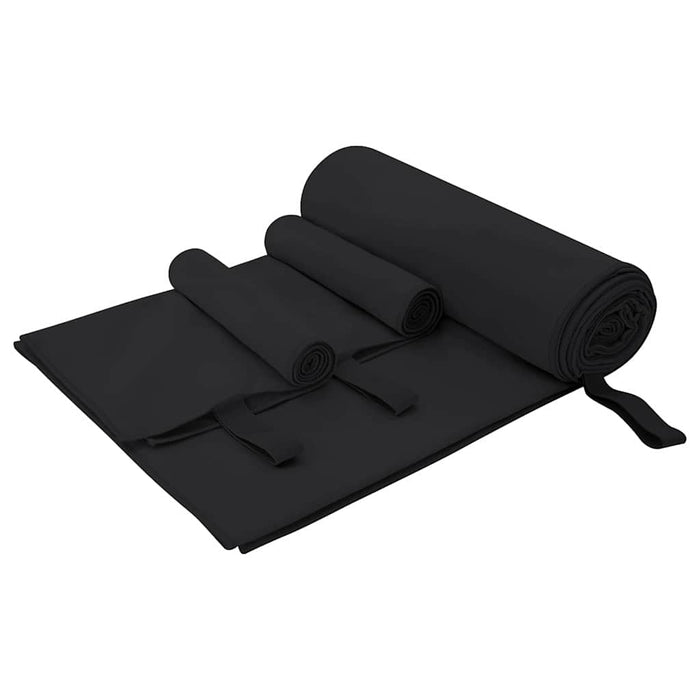 Set de Prosoape Sport 3 pcs Negru Poliester și poliamidă - WALTI WALTI