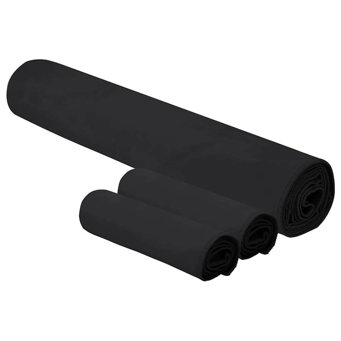 Set de Prosoape Sport 3 pcs Negru Poliester și poliamidă - WALTI WALTI