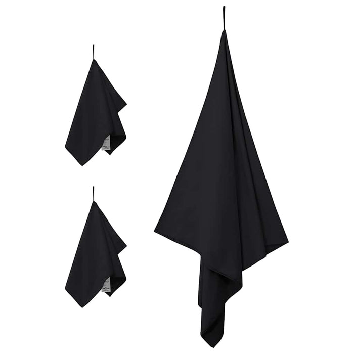 Set de Prosoape Sport 3 pcs Negru Poliester și poliamidă - WALTI WALTI