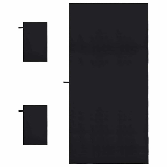 Set de Prosoape Sport 3 pcs Negru Poliester și poliamidă - WALTI WALTI