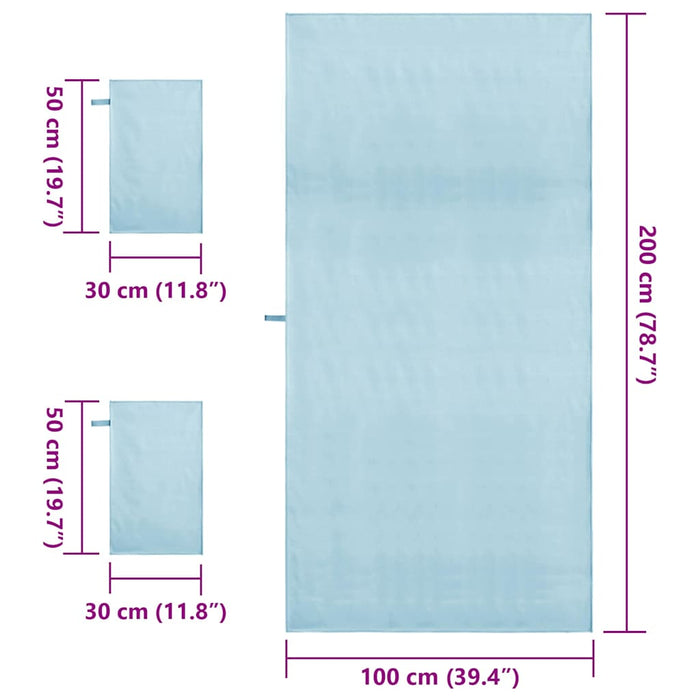 Set de Prosoape Sport 3 pcs albastru Poliester și poliamidă - WALTI WALTI