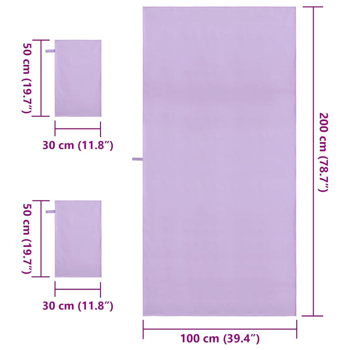 Set de Prosoape Sport 3 pcs Violet Poliester și poliamidă - WALTI WALTI