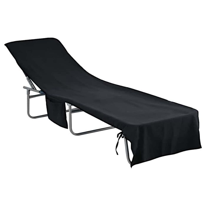 Prosoape pentru șezlong 2 buc. Negru 210 x 75 cm - WALTI WALTI