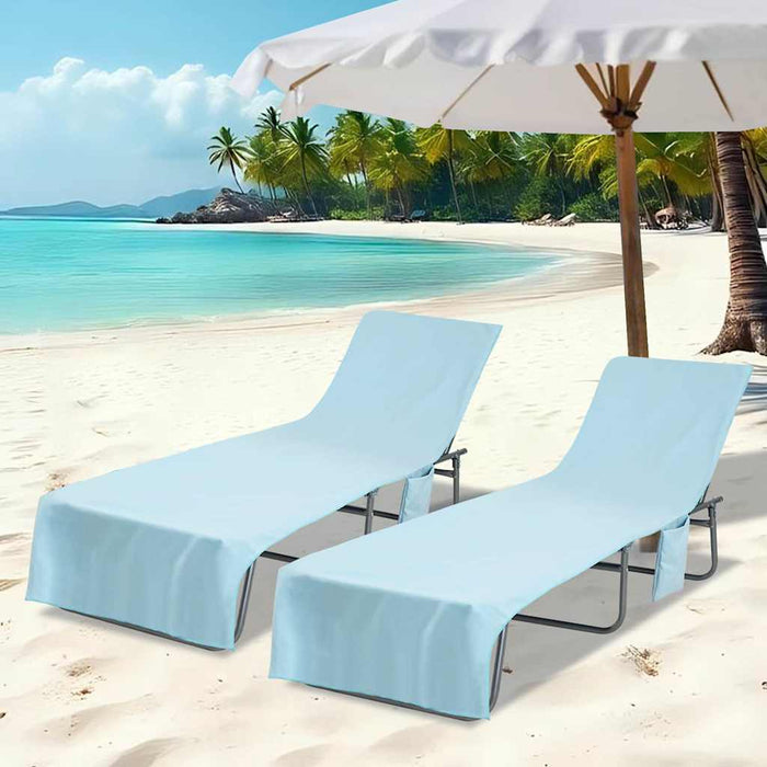 Prosoape pentru șezlong 2 buc. albastru 210 x 75 cm WALTI