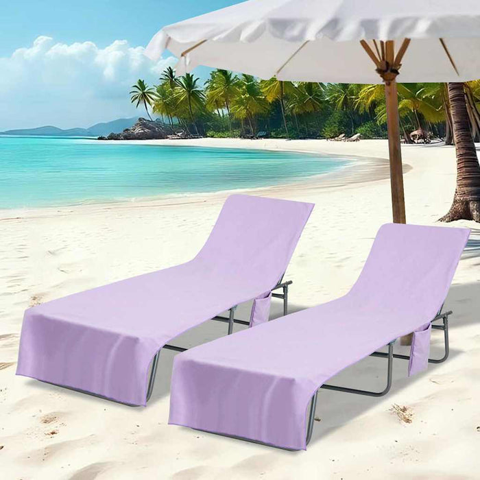 Prosoape pentru șezlong 2 pcs Violet 210 x 75 cm - WALTI WALTI