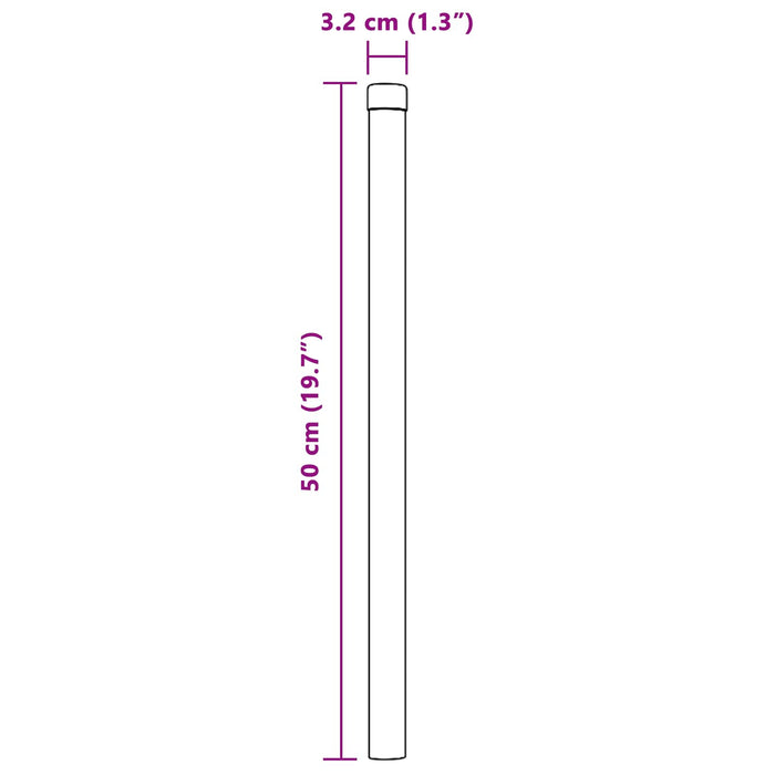 Stâlp de gard. 2 pcs Verde 50 cm Oțel vopsit în pulbere WALTI