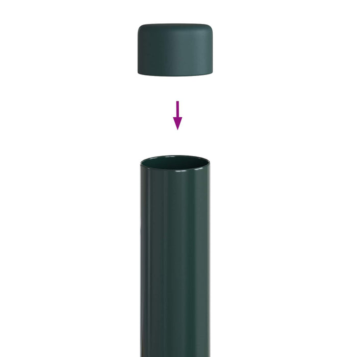 Stâlp de gard. 2 pcs Verde 120 cm Oțel vopsit în pulbere WALTI