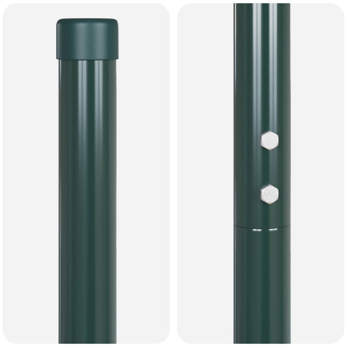 Stâlp de gard. 12 pcs Verde Oțel vopsit în pulbere WALTI