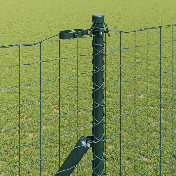 Stâlp de gard. 12 pcs Verde Oțel vopsit în pulbere WALTI