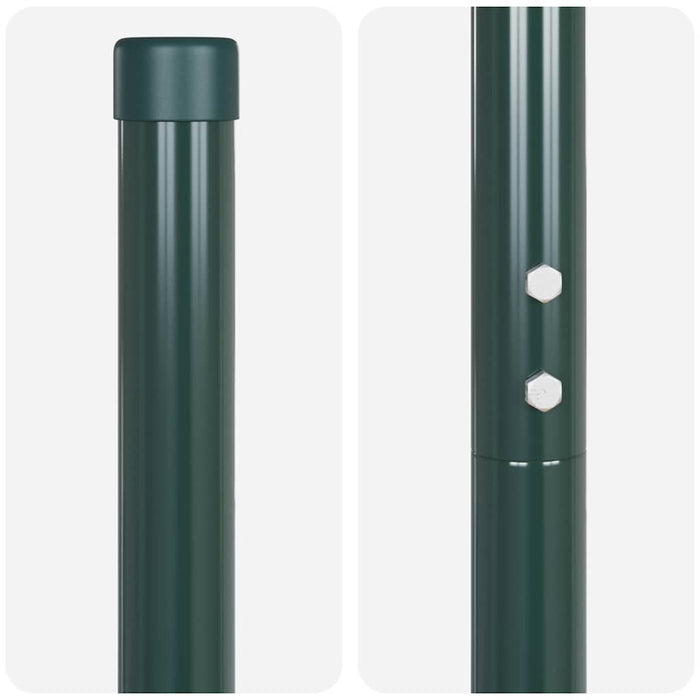 Stâlp de gard. 12 pcs Verde Oțel vopsit în pulbere WALTI
