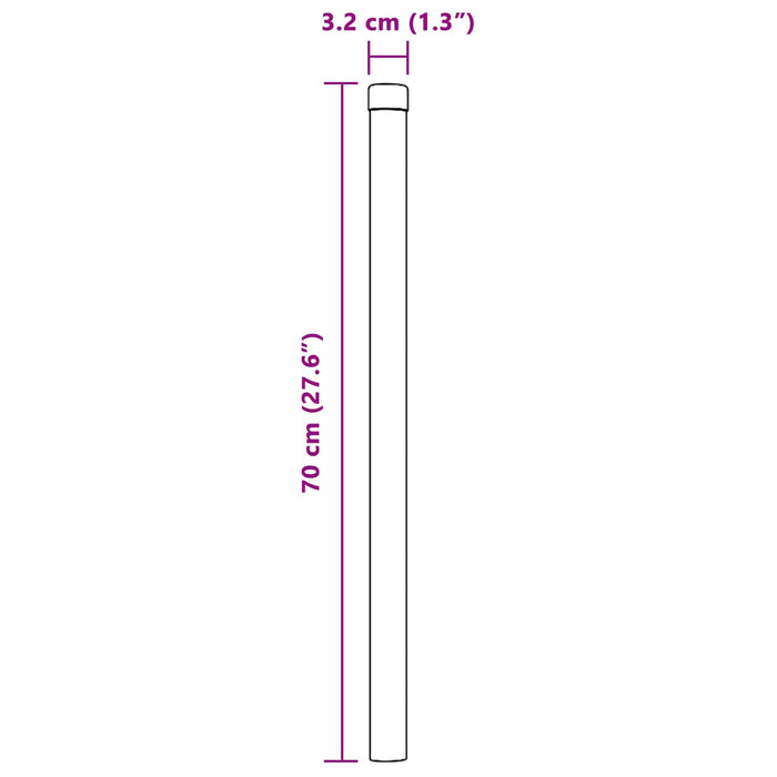 Stâlp de gard. 2 pcs Gri 70 cm Oțel vopsit în pulbere WALTI
