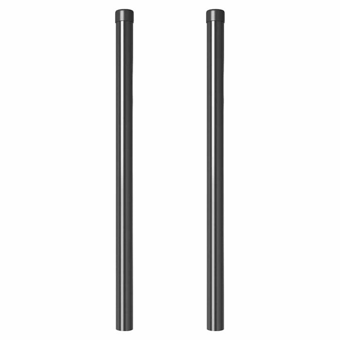 Stâlp de gard. 2 pcs Gri 80 cm Oțel vopsit în pulbere WALTI
