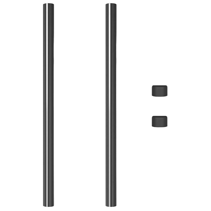 Stâlp de gard. 2 pcs Gri 80 cm Oțel vopsit în pulbere WALTI