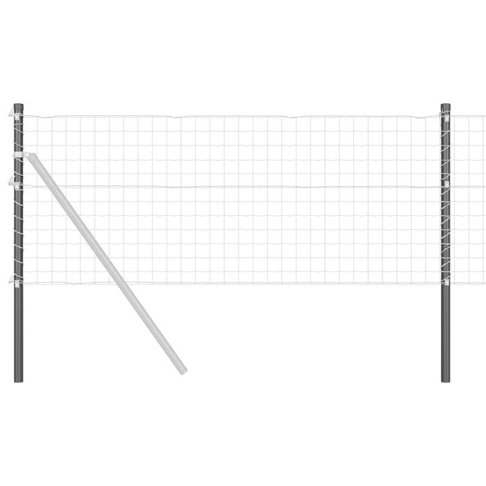Stâlp de gard. 12 pcs Gri 80 cm Oțel vopsit în pulbere WALTI