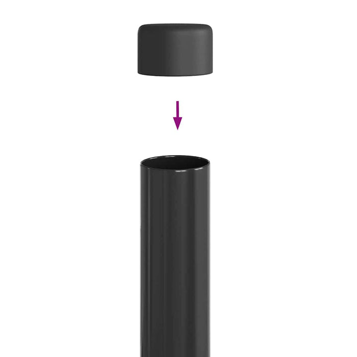 Stâlp de gard. 2 pcs Gri 110 cm Oțel vopsit în pulbere WALTI