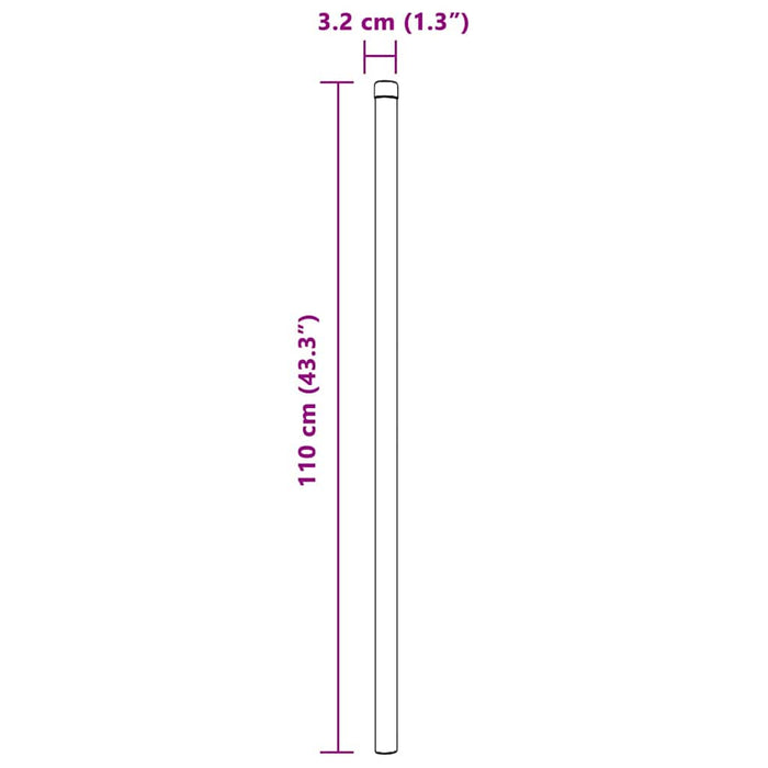 Stâlp de gard. 2 pcs Gri 110 cm Oțel vopsit în pulbere WALTI